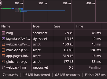 chrome developer tools clear networking when using the anchor element