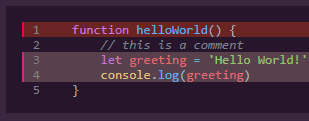 highlighted line using a special ID to make it look like there was an error at that line